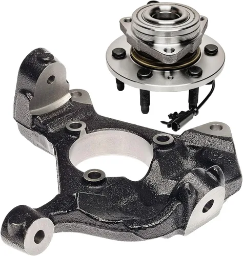 Vista 83 de Detroit Axle - Kit de suspensión de 14 piezas para Jeep Liberty 2006-2007, 2 cubos de rodamiento de ruedas, 2 brazos de control superior, 2 rótulas