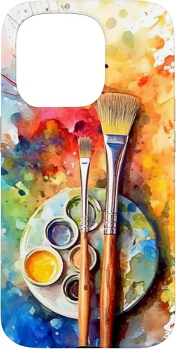 Vista 14 de Watercolor Paints Paleta y pincel pintor artista caso para iPhone 17