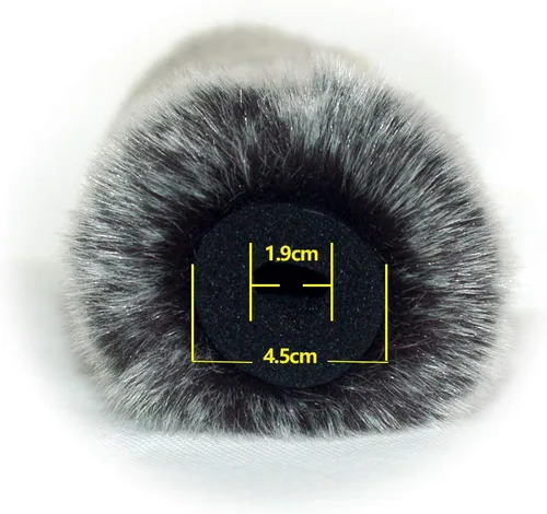 Vista 3 de Parabrisas MIC de piel peluda de 7.1 in compatible con Rode Ntg-3 ntg-2 ntg-1 Sony ECM-674 ECM-678 ECM 680s Audio-Technica AT897 Sennheiser