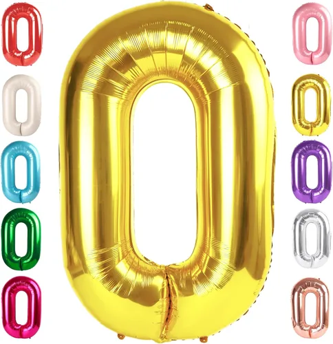 Vista 176 de Globos del números 0 de 40 pulgadas para formar los números 10, 20, 30, 40, 50, 60, 70, 80, 90, 100, para decoración de cumpleaños, bodas, eventos