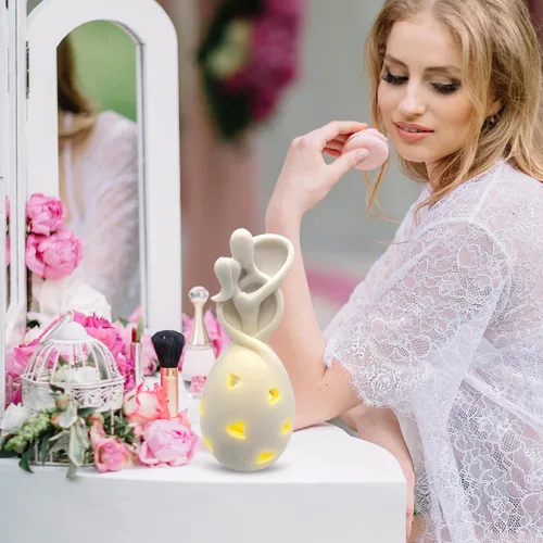 Vista 7 de Estatua de portavelas Infinity Love con vela LED parpadeante para parejas, esposa, marido, él o ella, despedida de soltera, compromiso, padres