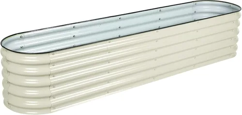 Vista 10 de BPS Cama de jardín elevada de metal, maceta galvanizada de 2.5 pies de diámetro, cajas de jardín elevadas para macetas de flores, verduras y hierbas