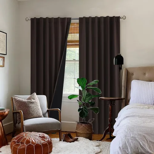 Vista 451 de BGment Cortinas completamente opacas con cortinas de forro de aislamiento térmico de 108 pulgadas de largo, bolsillo para varilla y lengüeta Blanco