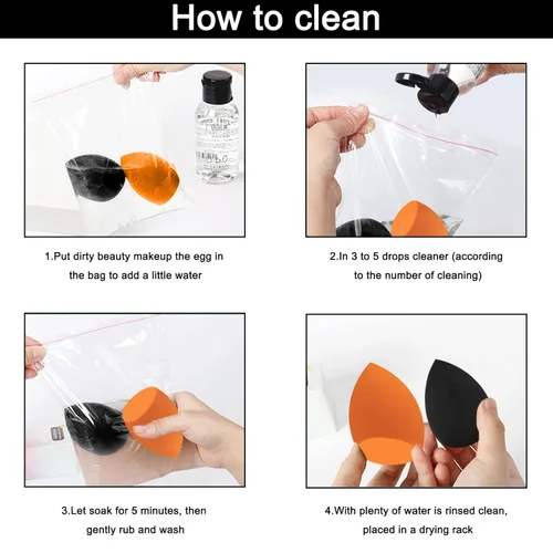Vista 5 de 12 piezas de set de esponjas de maquillaje profesional, esponjas suaves y sin látex para aplicar maquillaje en la cara, esponjas cosméticas