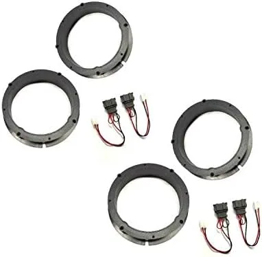 2 pares de placas de puerta y arnés de cables de montaje de altavoz de 6 pulgadas y 6.5 pulgadas para VW Volkswagen 2009-2015 CC, 1999-2014 Golf,