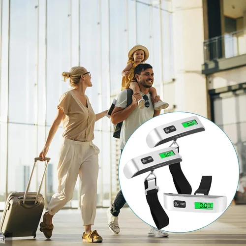 Vista 7 de Báscula digital para equipaje paquete de 3 básculas de peso de equipaje báscula digital de mano de 110 libras báscula de equipaje con pantalla LCD