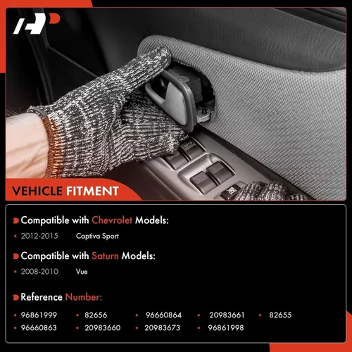 Vista 2 de A-Premium Manijas interiores interiores para puertas compatibles con Chevrolet Captiva Sport 2012-2015 y Saturn Vue 2008-2010, cromadas, juego de 4