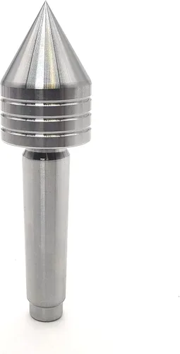 Vista 3 de Taytools 773970 MT2 Centro de torno giratorio en vivo, punto de 60 grados, rodamientos dobles, acero de aleación endurecido (MT2)