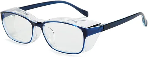 Vista 14 de Gafas de seguridad anti-niebla arañazos marco claro, 2021 nuevo TR90 gafas de bloqueo de luz azul 2 unidades-negro y azul