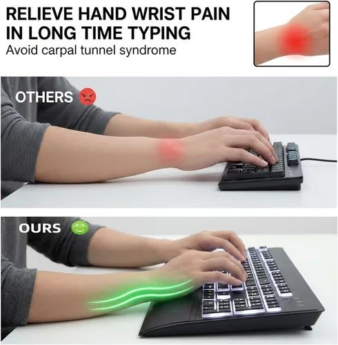 Vista 11 de Teclado retroiluminado de impresión grande, USB con cable para Negro con cable