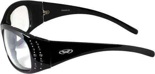 Vista 3 de Global Vision Marilyn 2 Plus - Gafas de motocicleta acolchadas para mujer, 4 pares con lentes transparente, ahumado, espejo de conducción y espejo