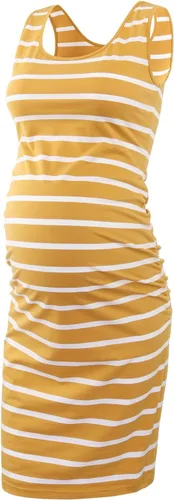 Liu & Qu Vestidos de maternidad sin mangas para mujer, vestido ajustado fruncido lateral para uso diario o baby shower