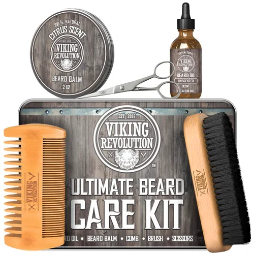 Vista 10 de Kit de crecimiento de barba - aceite, bálsamo, suero, rodillo Derma y peine de madera para el crecimiento de la barba y el bigote