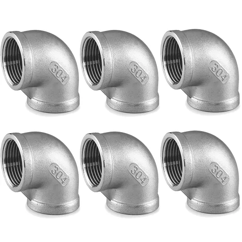 Vista 6 de JoyTube - Accesorio de tubería de acero inoxidable fundido 304, conector de tubería roscada NPT hembra a hembra, codo de 90 grados, clase 150