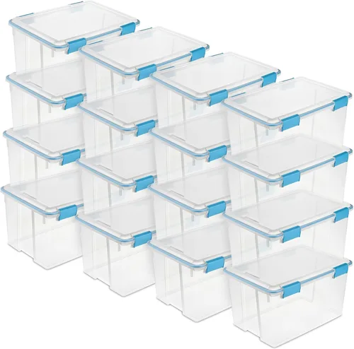 Vista 35 de Sterilite Paquete de 6 cajas de juntas, contenedores de almacenamiento resistentes a la intemperie con tapas de cierre, 7.5 cuartos de galón