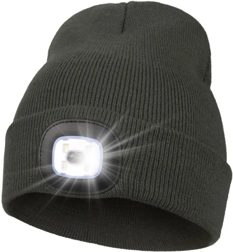 Vista 41 de MELASA Gorro unisex con luz, recargable por USB, manos libres, gorro LED, regalos de invierno para hombres Tinte amarillo albaricoque