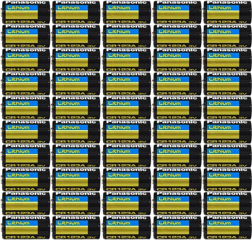 50 baterías de litio Panasonic CR123A de 3 V