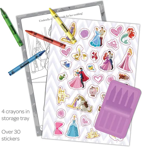 Vista 3 de Disney Princess Libro de actividades y colorear de 48 páginas con 4 crayones 44048 Bendon