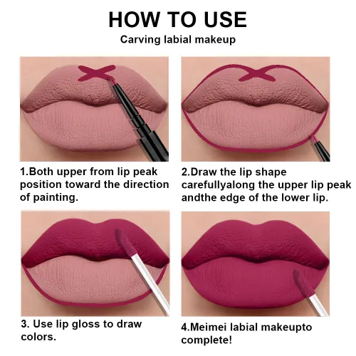 Vista 138 de evpct 1Pcs Lápiz de Labios Mate y Set de Lápiz de Labios Líquido para Mujeres, Lápiz de Labios Mate de Durazno Oscuro Púrpura, Resistente a Manchas