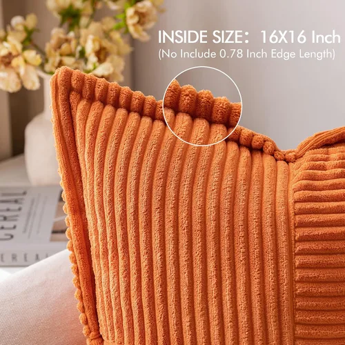 Vista 3 de MIULEE - Juego de 2 fundas de almohada beige de 12 x 12 pulgadas con entretejido, fundas de almohada a rayas bohemias supersuaves con textura