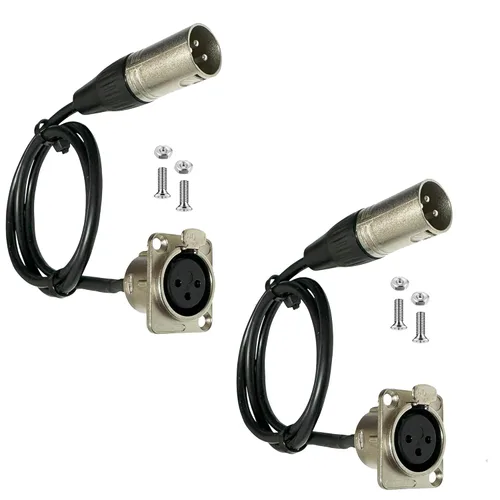 Vista 10 de Cable de paso XLR premium, sin soldadura, para caja de escenario, panel de conexiones, caja de piso, sin soldadura para instalaciones de audio