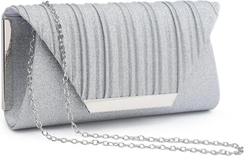 Dasein Bolsas de mano de noche con purpurina para mujer, monederos formales para fiesta, boda, cadena, cóctel, baile de graduación