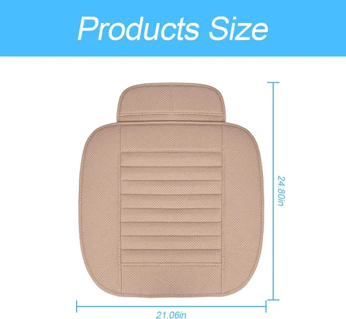 Vista 2 de 8sanlione Funda de cuero para asiento de automóvil, amortiguador/protector para asiento delantero de automóvil, transpirable, cómoda, compatible