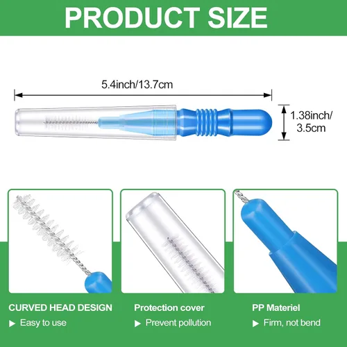 Vista 2 de Patelai 350 piezas de cepillo interdental hilo dental herramienta de limpieza de dientes palillo de dientes cabeza de hilo dental Flosser oral