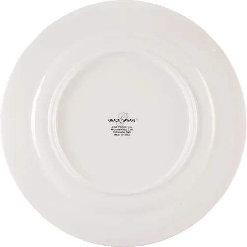 Vista 3 de Gracie China Rose Chintz - Juego de 4 platos de postre de porcelana de 8 pulgadas, cuatro diseños surtidos