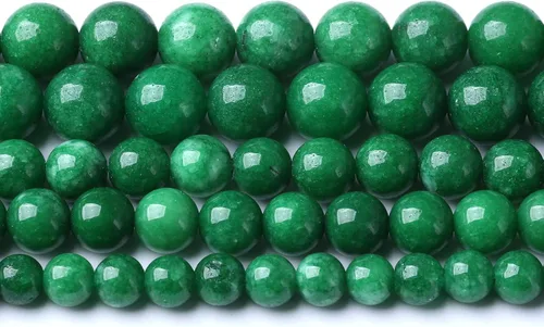 Vista 63 de 36 piezas de cuentas sueltas de espacio de jade de epidoto verde y rojo natural de 10 mm, cuentas redondas para hacer joyas DIY, collares, pulseras