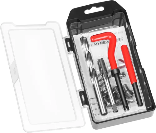 Vista 8 de Kit de reparación de roscas M5 X 0.8mm, kit de inserción de reparación de rosca métrica compatible con juego de herramientas manuales para roscas