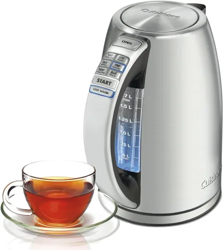 Vista 3 de Cuisinart - Hervidor eléctrico de 1.7 litros de capacidad, inalámbrico, 1500 vatios para calentamiento rápido, mango antideslizante, acero