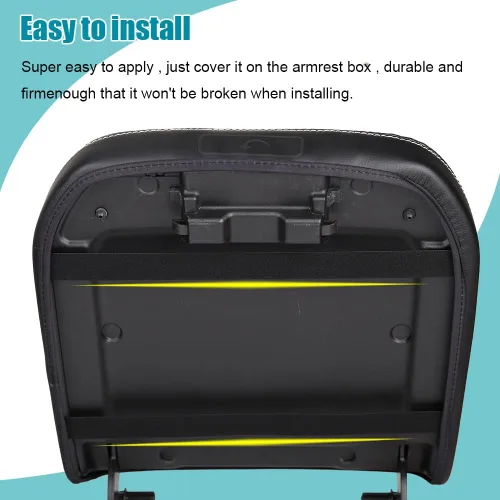 Vista 7 de LEXLEY Funda protectora de cuero para reposabrazos de consola central para Chevy Silverado y GMC Sierra 2500HD 3500HD 2024 2025, Silverado y Sierra