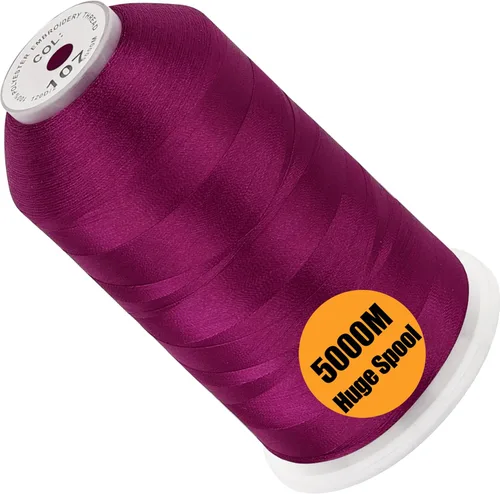 Vista 88 de New Brothread - Bobina única de 5000 m de hilo de poliéster para máquina de bordar 40WT para máquinas comerciales y domésticas - Rojo ámbar