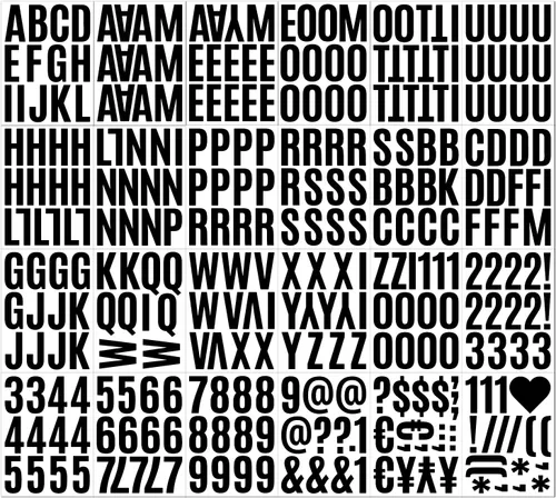 Vista 6 de 24 hojas de 5 cm de letras autoadhesivas en vinilo, letras mayúsculas adhesivas, pegatinas del alfabeto, número 318, letras autoadhesivas, pegatinas