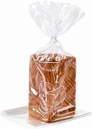 Vista 10 de 100 bolsas de pan con lazos, bolsas de pan transparentes con fuelle de 8 x 18 pulgadas para pan casero y pan de panadería