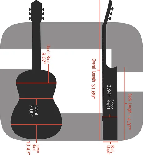 Vista 6 de Crossrock Estuche de madera rígida para ukelele barítono, negro (CRW620BUBK)