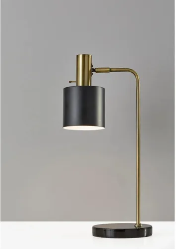 Vista 6 de Adesso 3158-01 Emmett Lámpara de escritorio, latón antiguo, negro