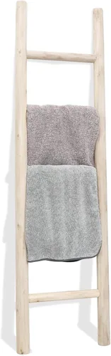 Vista 19 de FUIN Escalera de Manta de Madera de 57 Pulgadas para Sala de Estar Decorativa de Pared Inclinada Estilo Granja Soporte de Exhibición de Colcha Negro