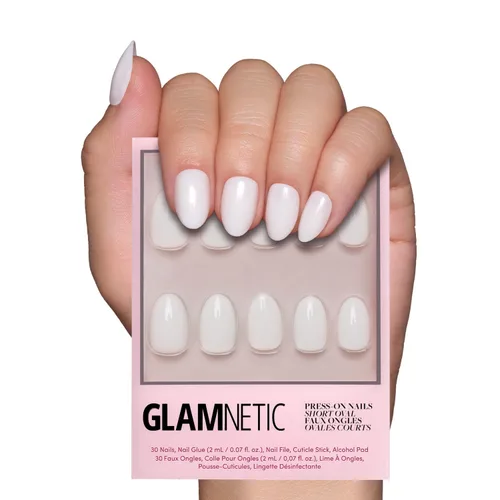 Vista 8 de Glamnetic - Wild Card Uñas postizas con acabado UV opaco, cortas, de punta de almendra, uñas pastel de calidad de salón en 12 tamaños - Kit de 24