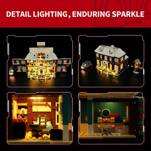 Vista 4 de BRIKSMAX Kit de iluminación LED 2.0 para Lego Home Alone - Iluminación LED innovadora compatible con Lego Ideas 21330 - No incluye el set de Lego