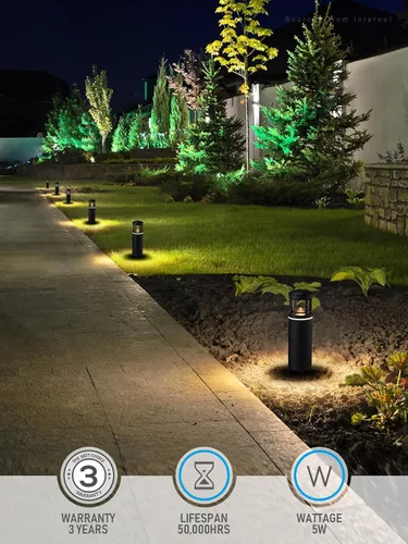 Vista 5 de LEONLITE Paquete de 8 luces LED de bajo voltaje, iluminación de paisaje al aire libre, carcasa de aluminio, luces de camino de 5 W 12 V CA/CC
