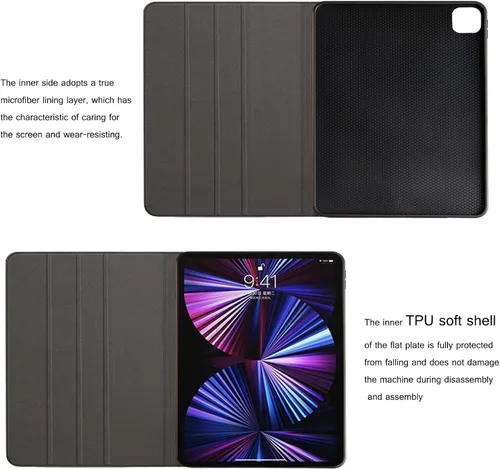 Vista 3 de Funda protectora para iPad Air de 8ª/7ª/6ª generación de 11 pulgadas M4/M3/M2 2026/2025/2024 e iPad Air 5ª/4ª generación de 10.9 pulgadas 2022/2020