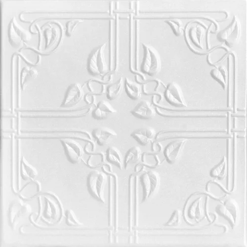 À LA MAISON CEILINGS R37 Ivy Leaves - Azulejo de techo de espuma (21.6 pies cuadrados/caja), paquete de 8, color blanco liso blanco simple