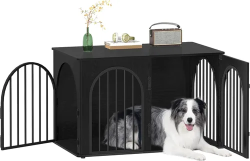 Vista 21 de Jaula de Madera para Perros de 26.8'', Muebles de Jaula para Perros de Interior, Jaula para Perros Pequeños, Jaulas de Servicio Pesado para Perros