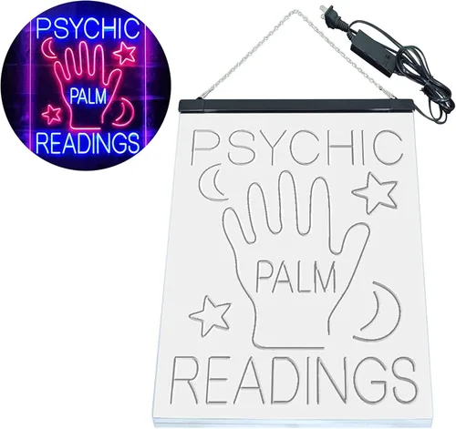 Vista 8 de ADVPRO Letrero de neón LED de doble color con lecturas de palma psíquica, azul y rojo, 16 "x 24" st6s46-i3464-br
