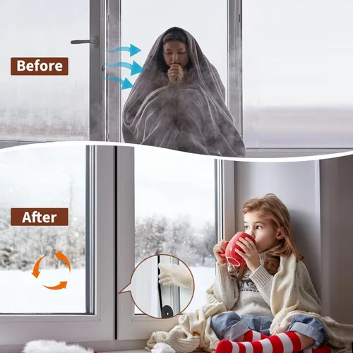 Vista 7 de Yotache - 2 rollos de cinta adhesiva de espuma de 1" de ancho x 1/8" de grosor, burlete de neopreno de alta densidad para aislamiento de puertas