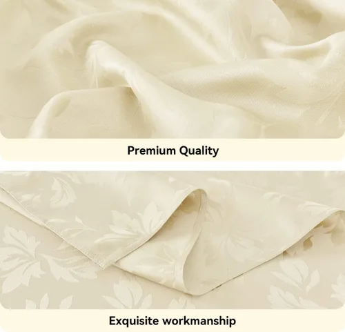 Vista 4 de Romanstile Mantel rectangular de jacquard de primavera, impermeable, diseño floral de damasco, manteles decorativos de tela pesada para cenas