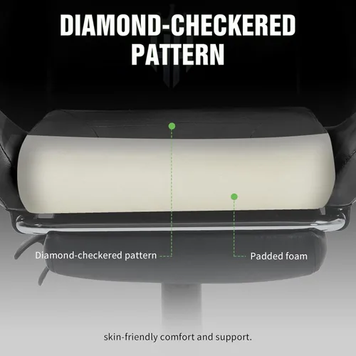 Vista 3 de Silla de juegos con reposapiés, silla ergonómica para computadora para adultos, reposacabezas ajustable, almohada lumbar, silla reclinable de gran