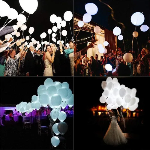 Vista 8 de Paquete de 30 globos LED, luces blancas para fiesta de cumpleaños y decoración de bodas
